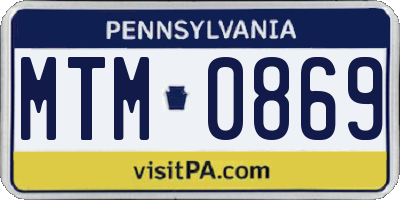 PA license plate MTM0869