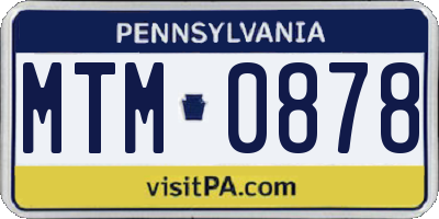 PA license plate MTM0878