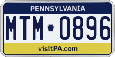 PA license plate MTM0896