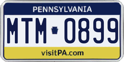 PA license plate MTM0899