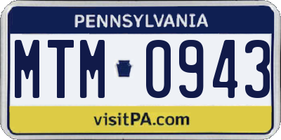 PA license plate MTM0943
