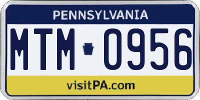 PA license plate MTM0956