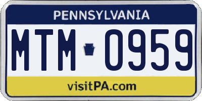 PA license plate MTM0959