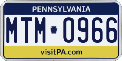PA license plate MTM0966