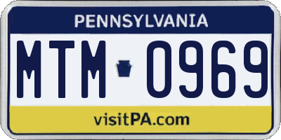PA license plate MTM0969