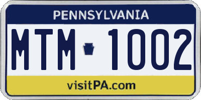 PA license plate MTM1002