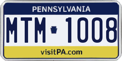 PA license plate MTM1008