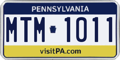 PA license plate MTM1011