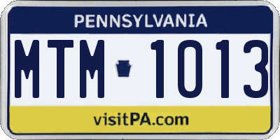 PA license plate MTM1013