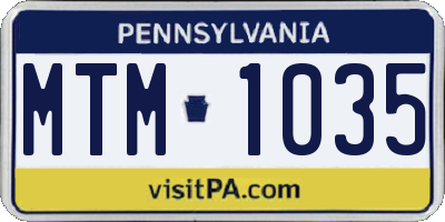 PA license plate MTM1035