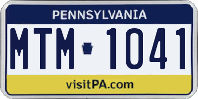 PA license plate MTM1041