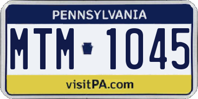 PA license plate MTM1045
