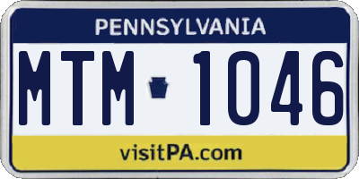 PA license plate MTM1046