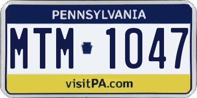 PA license plate MTM1047