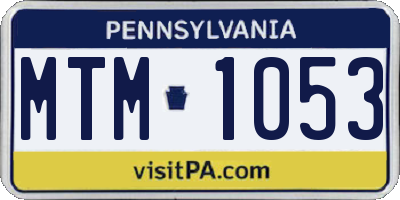 PA license plate MTM1053