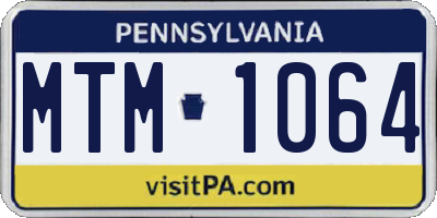 PA license plate MTM1064