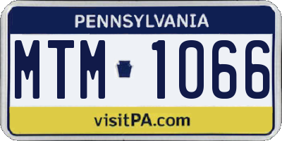 PA license plate MTM1066