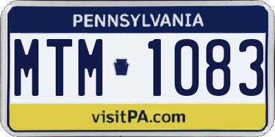 PA license plate MTM1083