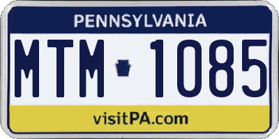 PA license plate MTM1085