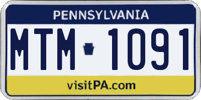 PA license plate MTM1091