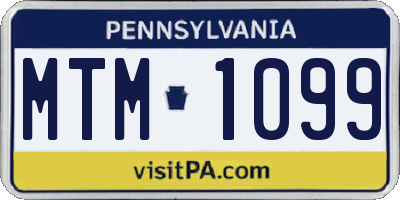 PA license plate MTM1099