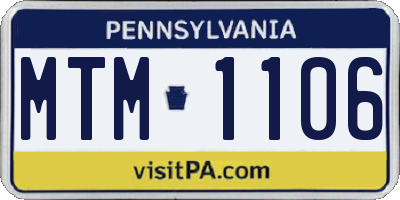 PA license plate MTM1106
