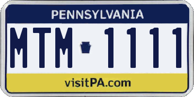 PA license plate MTM1111