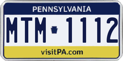 PA license plate MTM1112