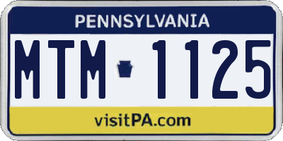PA license plate MTM1125