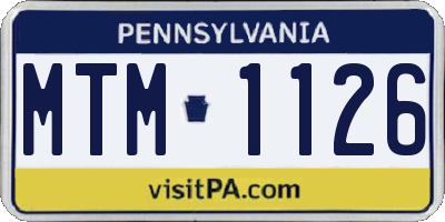 PA license plate MTM1126