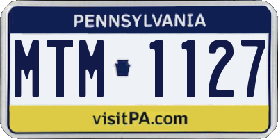 PA license plate MTM1127