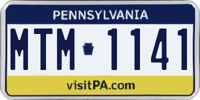 PA license plate MTM1141