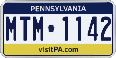 PA license plate MTM1142