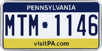 PA license plate MTM1146