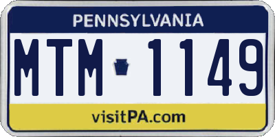 PA license plate MTM1149