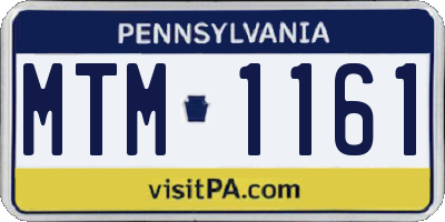 PA license plate MTM1161