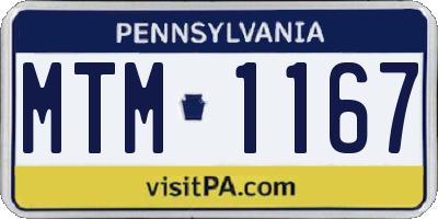 PA license plate MTM1167