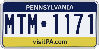PA license plate MTM1171