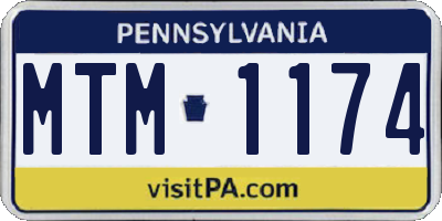 PA license plate MTM1174