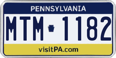 PA license plate MTM1182