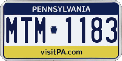 PA license plate MTM1183