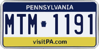 PA license plate MTM1191