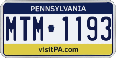 PA license plate MTM1193