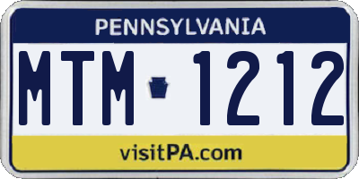PA license plate MTM1212