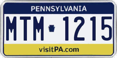 PA license plate MTM1215