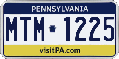 PA license plate MTM1225