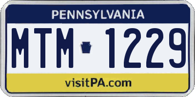 PA license plate MTM1229