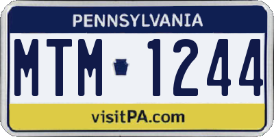 PA license plate MTM1244