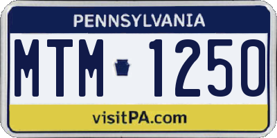 PA license plate MTM1250