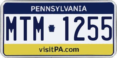 PA license plate MTM1255